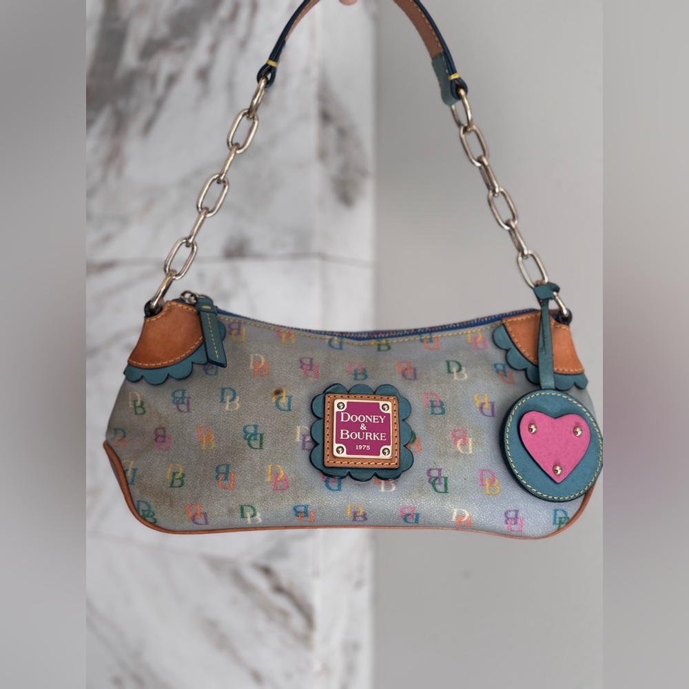 Dooney & Bourke Multicolor Rainbow Rare Demi Baguette